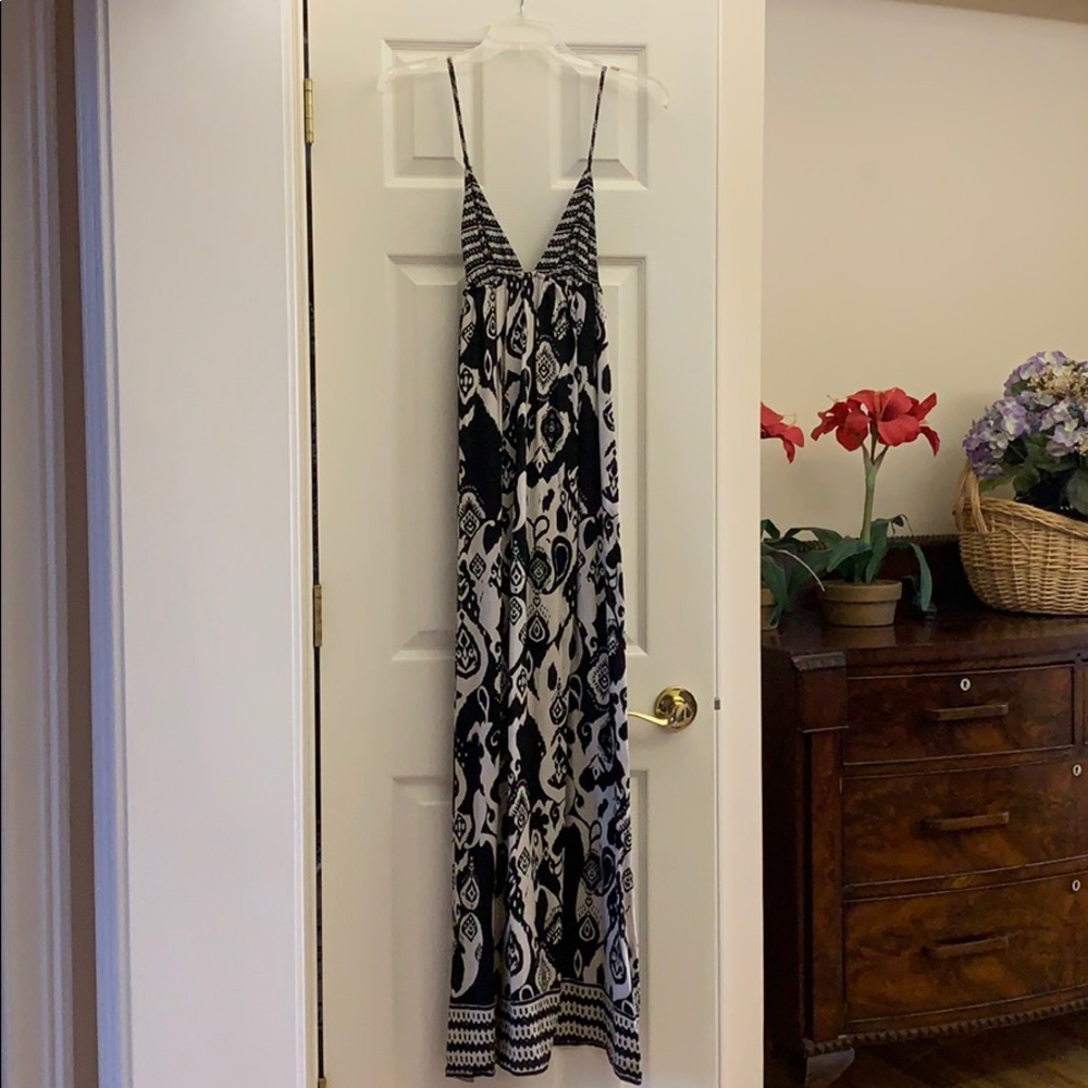 Black and white full length maxi dress